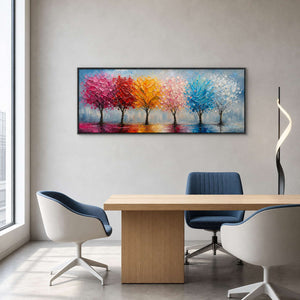 Colorful Landscape Wall Art displayed in a refined office.