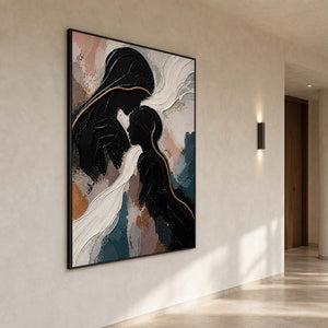 Textured Figurative Wall Art displayed in a refined entryway.
