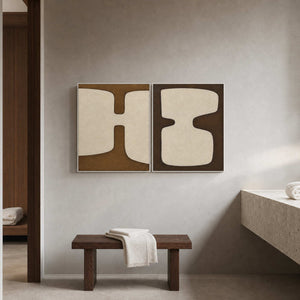 Minimalist Art Set displayed in a refined bathroom.