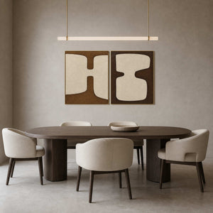 Minimalist Art Set displayed in a refined dining room.