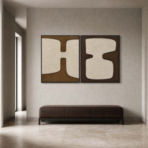 Minimalist Art Set displayed in a refined entryway.