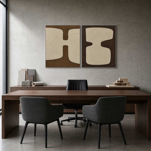 Minimalist Art Set displayed in a refined office.
