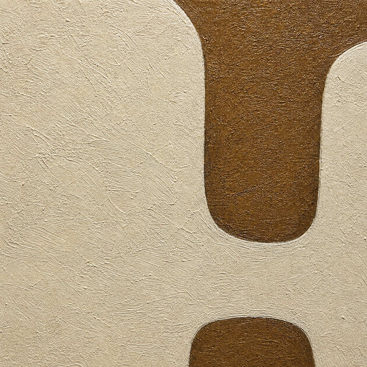 Close-up of raised hand-painted texture in earth tones, beige & cream, and neutral.