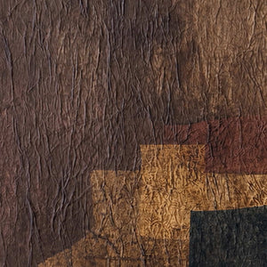 Close view of fine raised creases crossing brown, burgundy, ochre, and black patches.