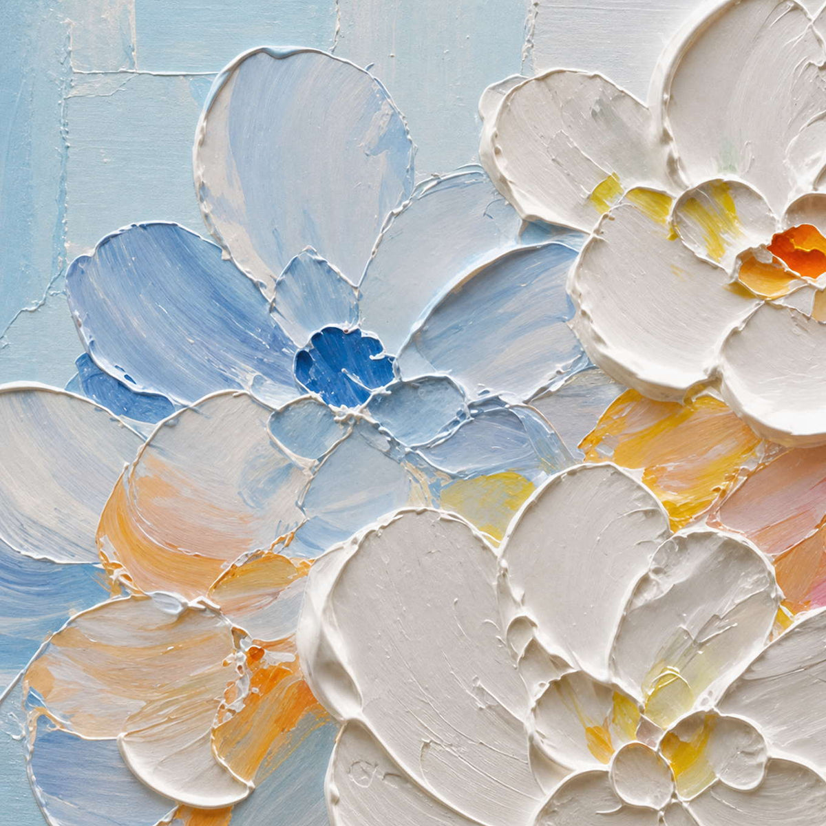 Close-up texture detail of Where Blue Meets the First Bloom