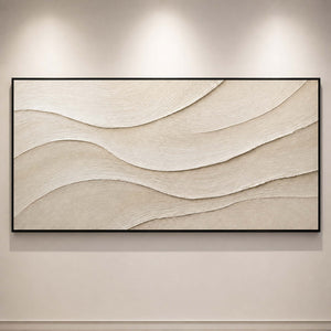 Sculptural minimalist wall art viewed close-up in a contemporary gallery.