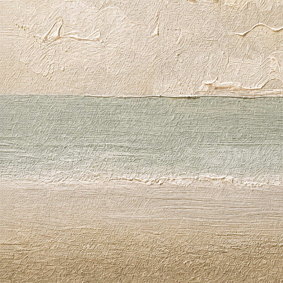 Close-up of raised ivory, pale green, and sand texture.