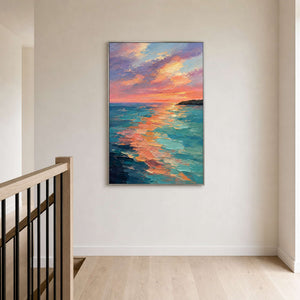 Textured Coastal Wall Art displayed in a refined entryway.
