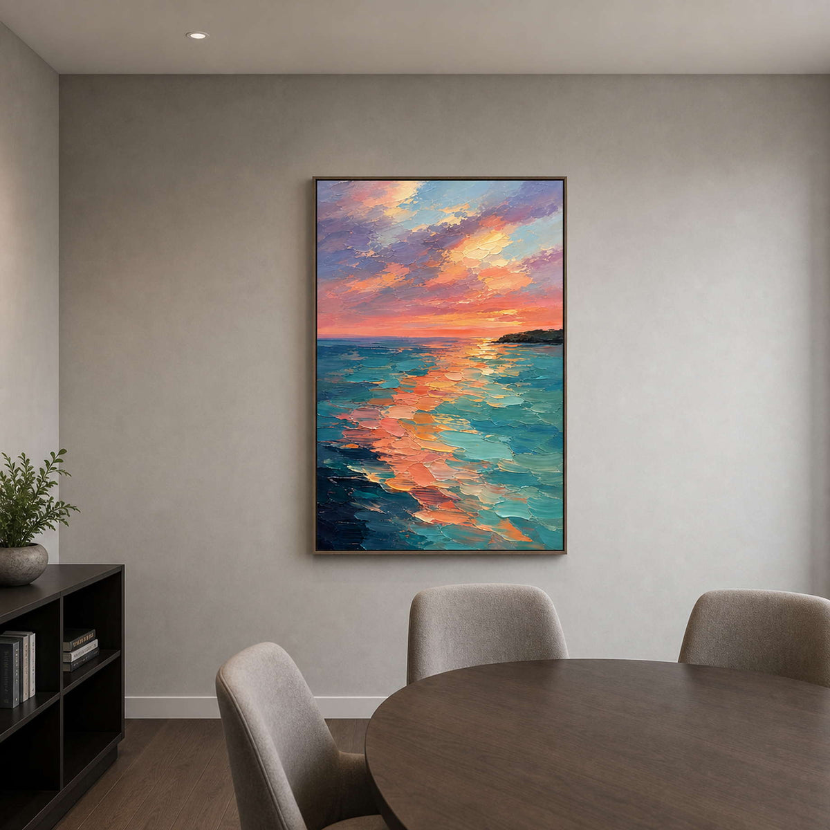 Textured Coastal Wall Art displayed in a refined office.