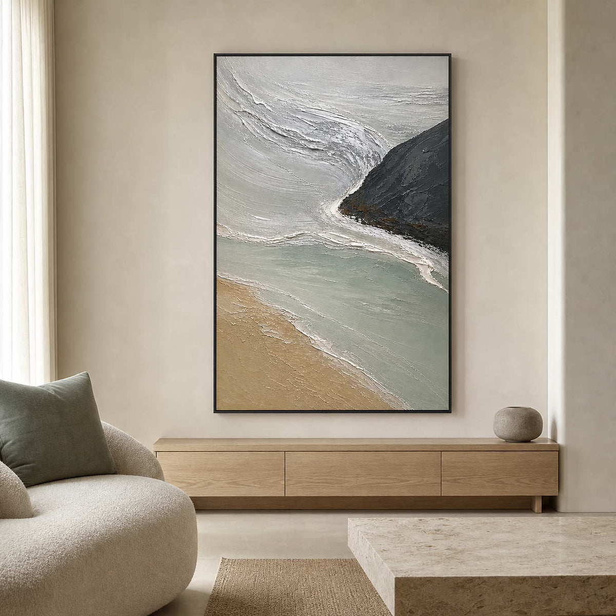 Coastal Wall Art displayed in a refined living room.