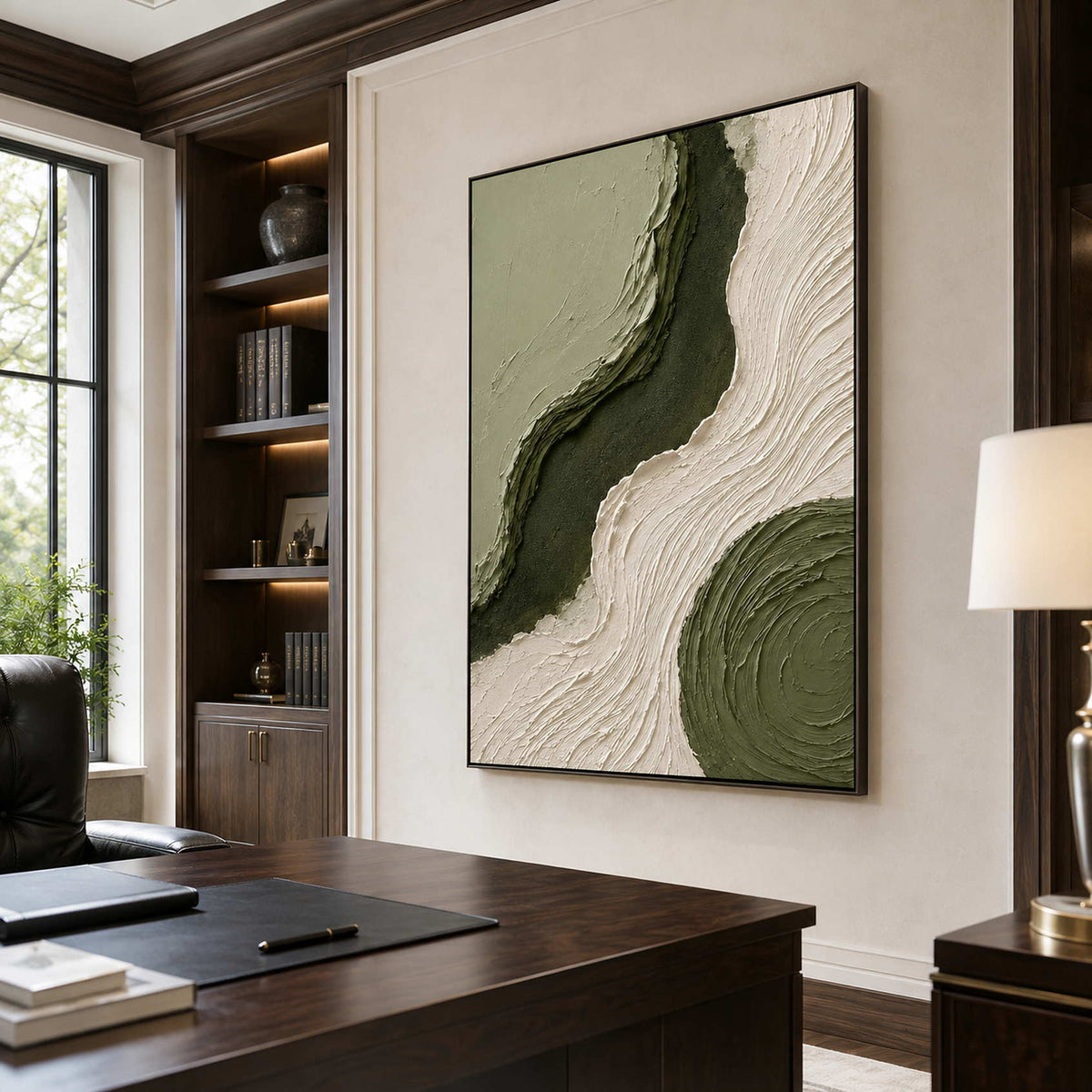 Modern textured canvas for a calm office interior.