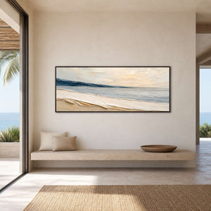 Textured Coastal Wall Art displayed in a refined modern interior.