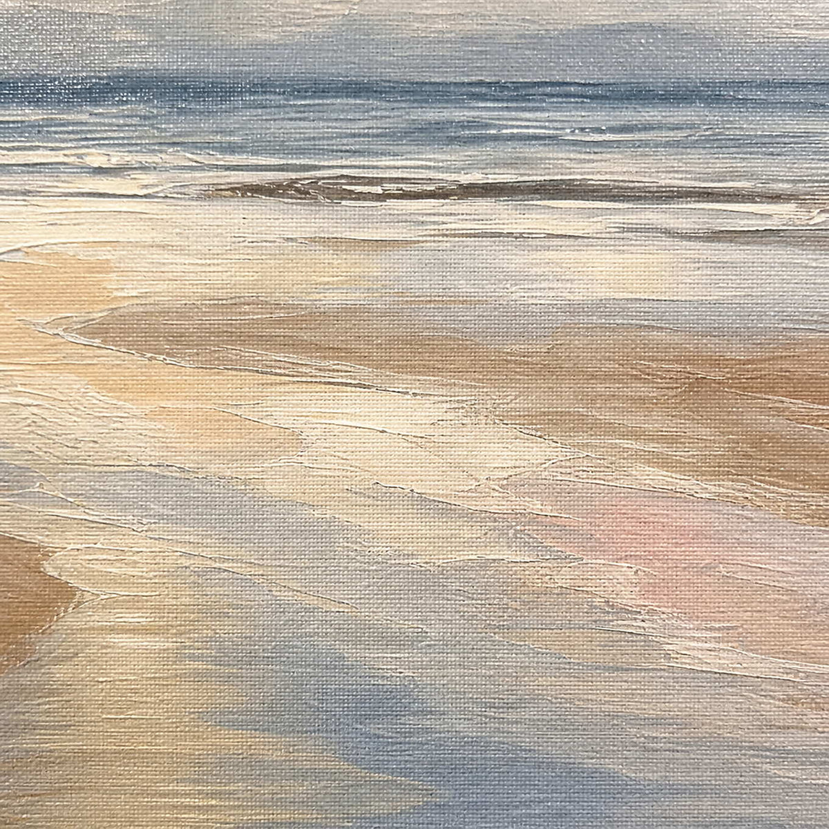 Close-up of raised shoreline texture in pale blue, blush, and ivory.