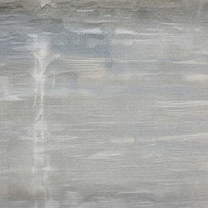 Close-up of raised hand-painted texture in white, pearl gray, and charcoal.