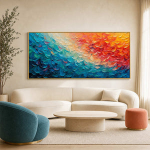 Textured Abstract Wall Art displayed in a refined living room.