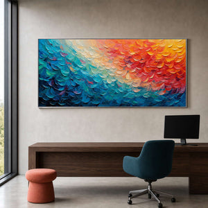 Textured Abstract Wall Art displayed in a refined office.