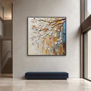 Textured Floral Wall Art displayed in a refined entryway 2.