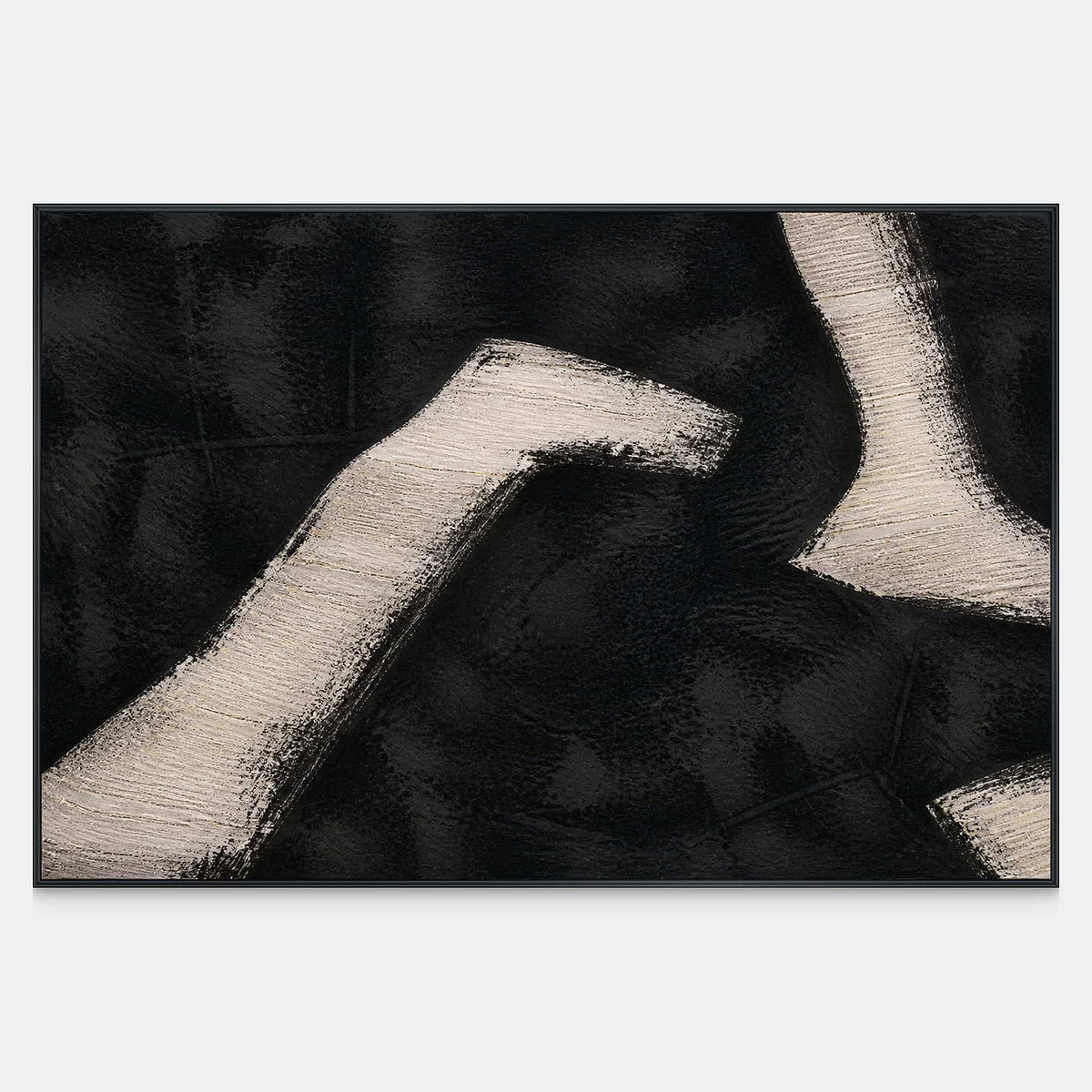 White Paths Cross the Dark textured minimalist wall art