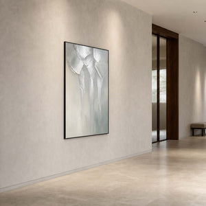 Textured Floral Wall Art displayed in a refined entryway.