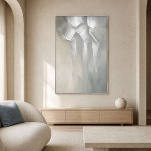 Textured Floral Wall Art displayed in a refined living room.