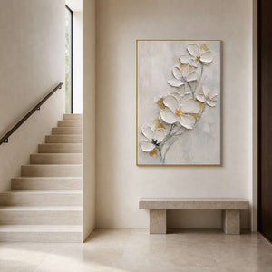 Textured Floral Wall Art displayed in a refined entryway 3.
