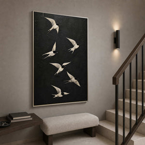 Crane Wall Art displayed in a refined entryway 2.
