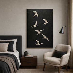 Crane Wall Art displayed in a refined modern interior.