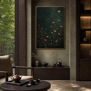 Floral Wall Art displayed in a refined dining room.