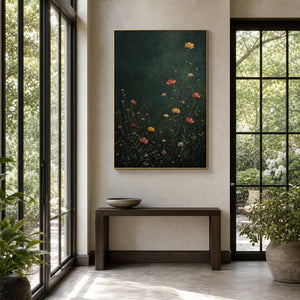 Floral Wall Art displayed in a refined entryway.
